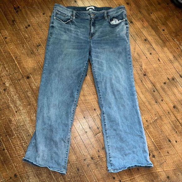 Lane Bryant distressed flex magic waistband mid rise bootcut jeans - Picture 1 of 4